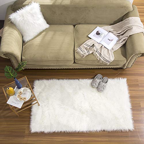 Teppich Wölkchen Schaffell Lammfell Imitat Fellteppich Kunstfell Teppich...