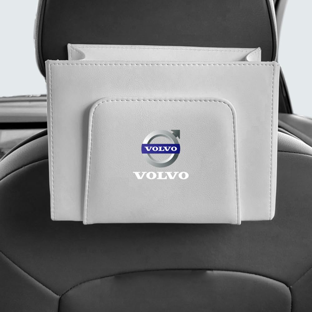 BAHELS Auto Mülleimer Für Volvo V40 V60 V90 S60 S40 V70 XC70 XC60 XC90 - Wasserdichte Abfallbox Mit Deckel & Emblem