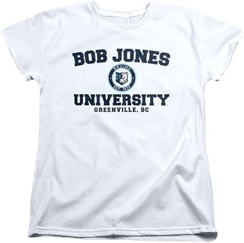 Bob Jones University - Camiseta oficial con logotipo circular para mujer