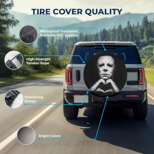 Image of GENANY Night Terror Killer Father's Day PVC Spare Tire Cover for RV Trailer, Waterproof, Size 16 Fits 29-31 Inch