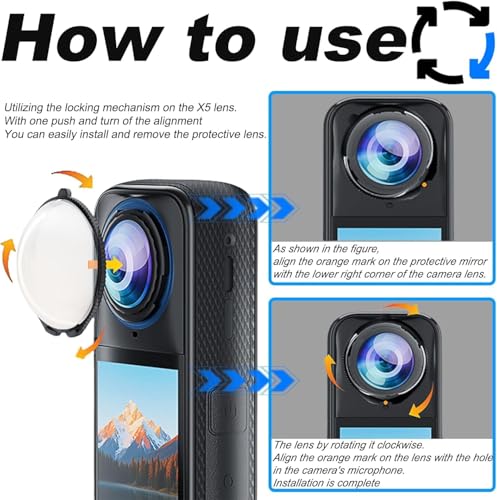 Image of Action Pro Premium Lens Guard Compatible with Insta360 X5 | Scratch-Resistant Optical Coated Lens Protector, High Transparency | Knob Mount Camera Accessory