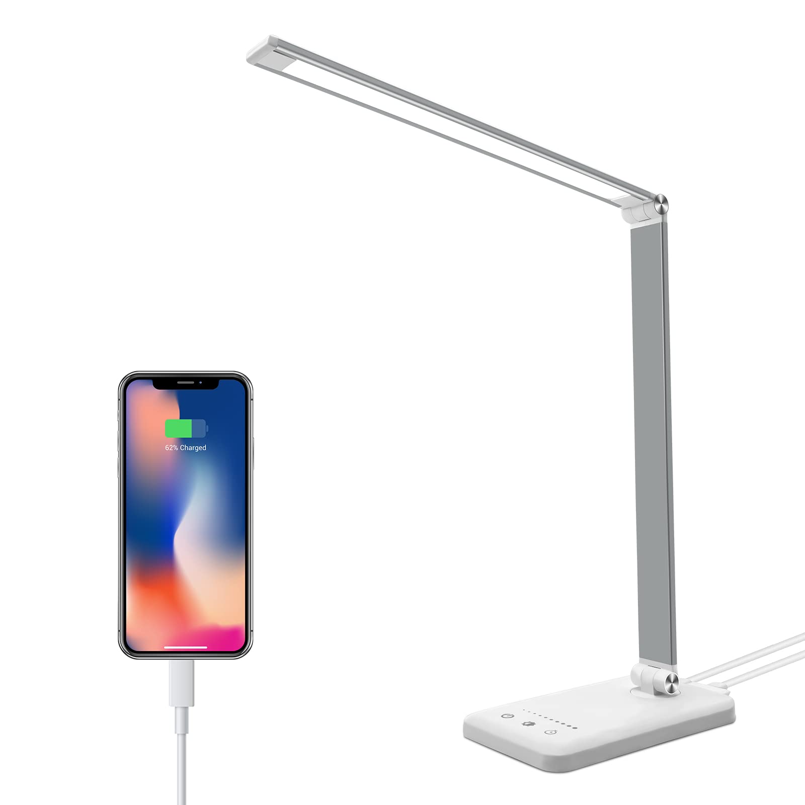 Buy LED Desk Lamp with USB Port, Desk Light with 10 Brightness 5 Color