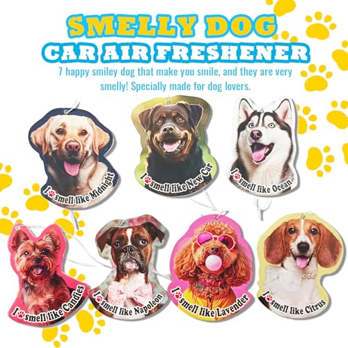 Image of Car Air Freshener Hanging Cute Dog Air Freshener for Car Gift for Pet Lovers 7 Pack