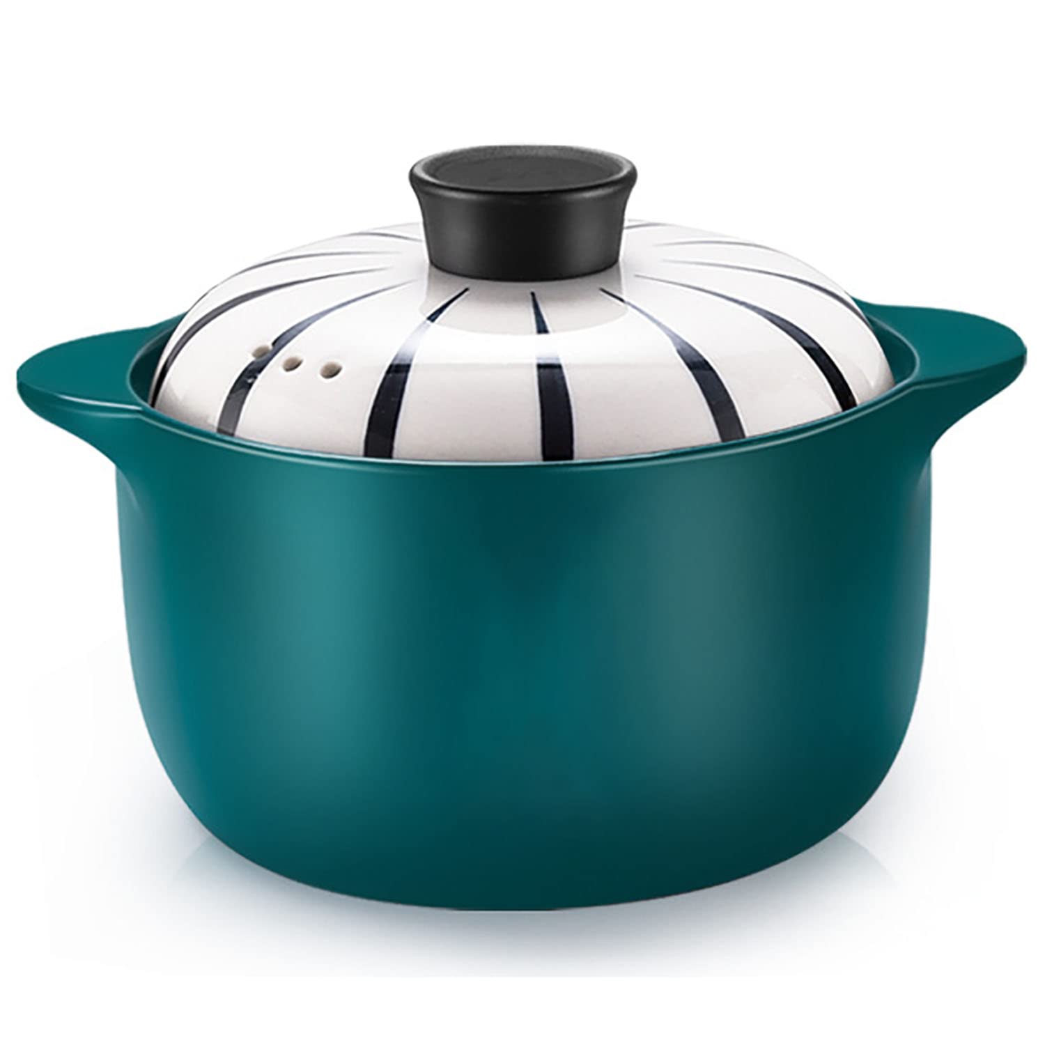 Ceramiczny garnek do duszenia, Garnek z terakoty Gliniany garnek do zapiekania pokrywką Piękny i(5l)