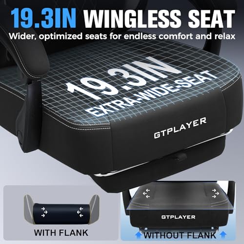 GTPLAYER Big and Tall Gaming Chair Breathable Fabric Computer Chair with Strong Lumbar Support, Comfortable Office Chairs with Pocket Spring Cushion, High Back Ergonomic Desk Chairs with Footrest - Image 5