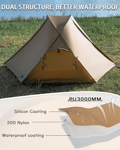 Carpa de Camping MC TOMOUNT Ultraligera de Nylon para 1-2 Personas miniatura 4