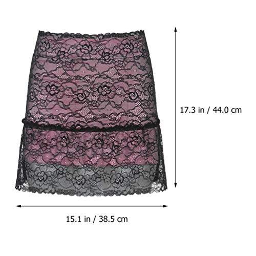 SOIMISS Saia de Renda Patchwork Escavar Cintura Alta Nádegas Saia Curta Mini Saia Ver Através de UM-
