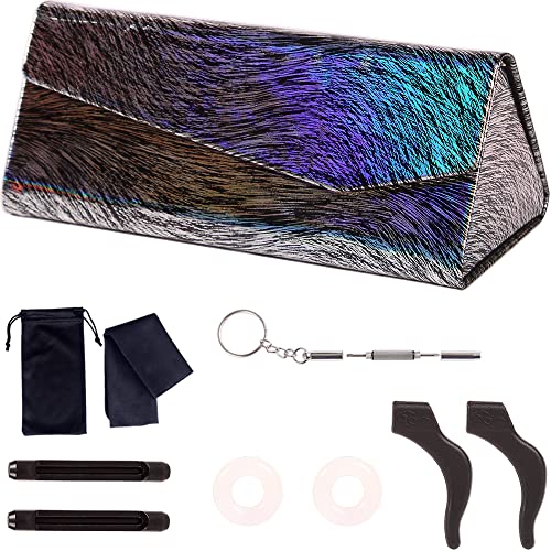 Image of ADBGV 3Pcs Unisex Hard Shell Eyeglasses Cases, Protective Case For Glasses,Sunglasses Case with Cleaning Cloth