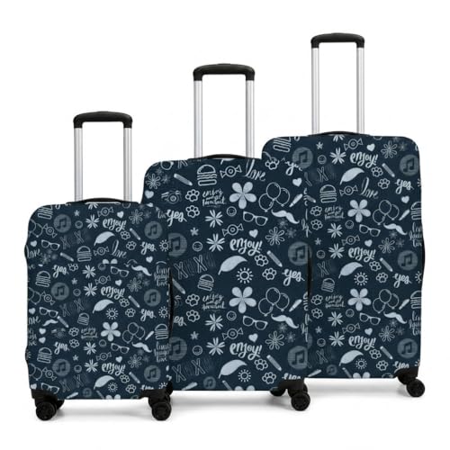 Image of Printed Luggage Cover for Traveling Bag & Suitcase - Stretchable & Scratchproof Trolley Protector with Velcro Lock & Lightweight Washable Material(Suitcase Not Included, Only Cover in Product)
