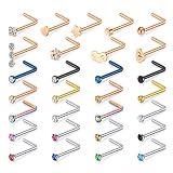 Uso múltiple: el perno nasal de acero quirúrgico se puede usar como anillos labiales, pendientes de cartílago, anillos de tabique, etc.