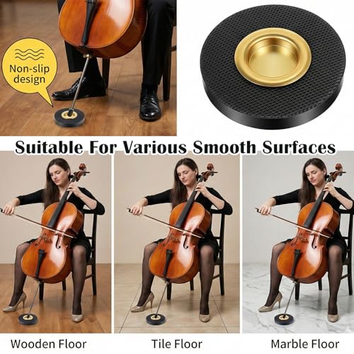 image for Quilax Cello Rock Stop Stand, Rock Stop Endpin Stand Holder with Reinf