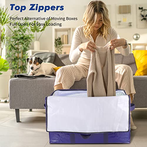 Uhogo 110L 3 Pack Heavy Duty Extra Large Storage Bags, Thicker Waterproof Storage Bags with Zips for Moving Travelling - Image 4