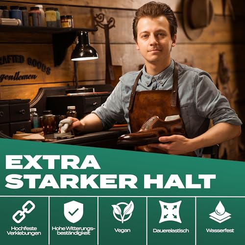 Langlauf Schuhbedarf 300g Dose EPDM Kleber - Kontaktkleber - veganer Kraftkleber - Kövulfix Rekord Schuhkleber extra stark wasserfest mit Klebstoffpinsel - Sohlenkleber Lederkleber Alleskleber