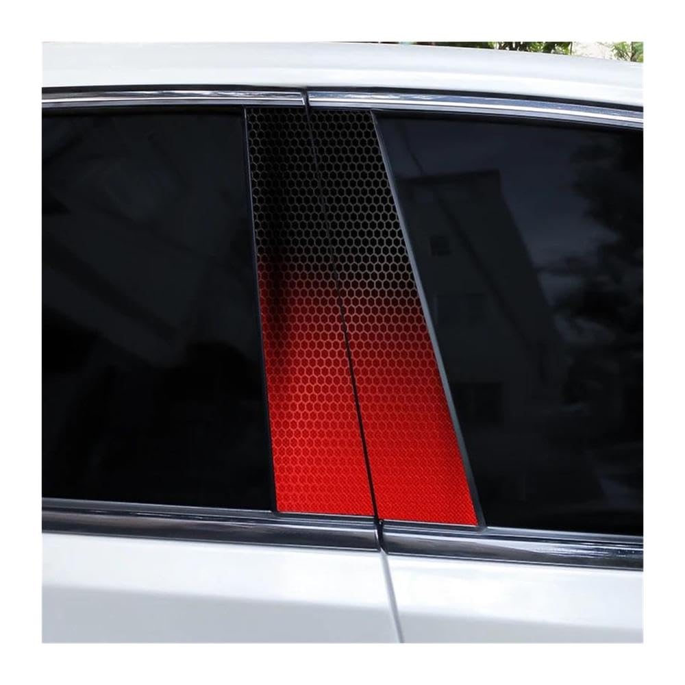 Decorative Items 2pcs Hexagon Image Stickers Car B-Pillar Vinyl Stickers DIY Car Door Pillar Stickers(B)