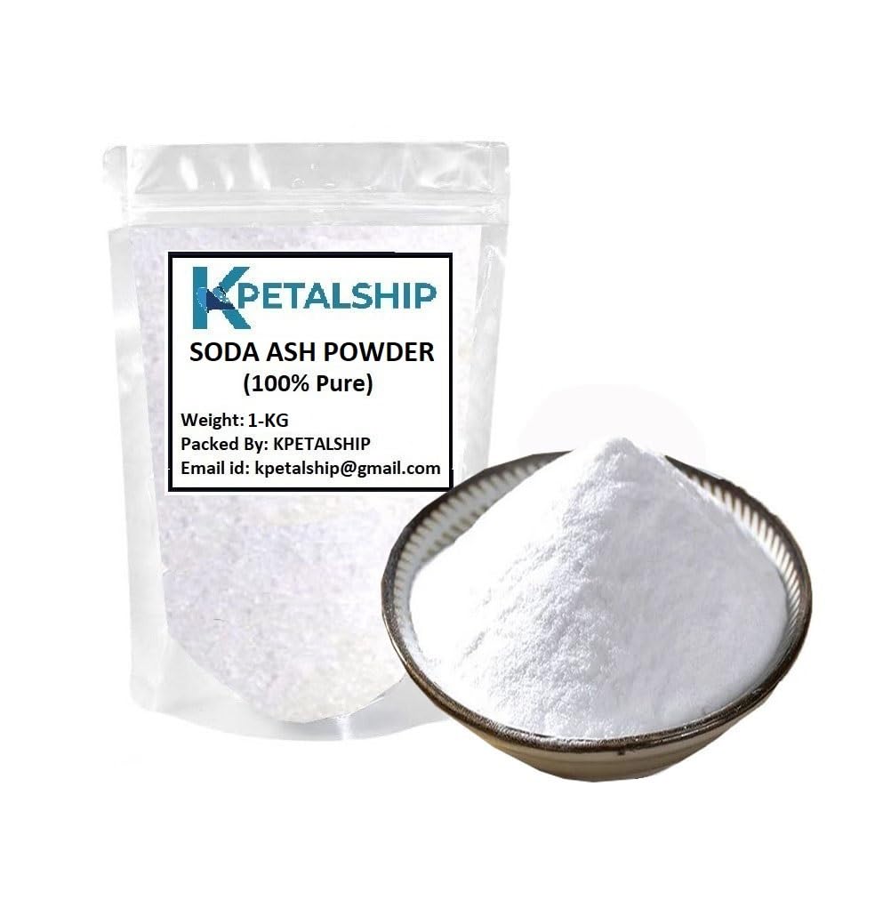 KPETALSHIP® Soda Ash Powder | Ideal for Water Treatment, Glass Production, Detergents and more. (1-KG) / [ Industrial use Only ]