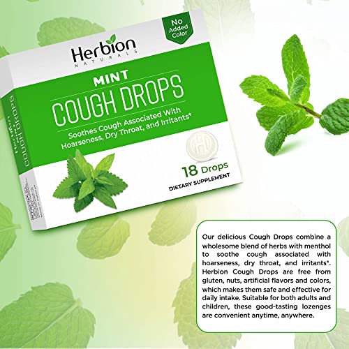 Herbion Naturals Cough Drops With Natural Mint Flavor, 18 Drops #TOP3