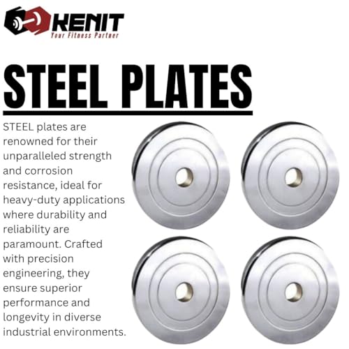 Image of 40KG Steel Weight Plates Combo with 8-in-1 Home Gym Bench, 5Ft Plain Rod, 3Ft Curl Bar (23mm), Dumbbell Rod Pair & Accessories