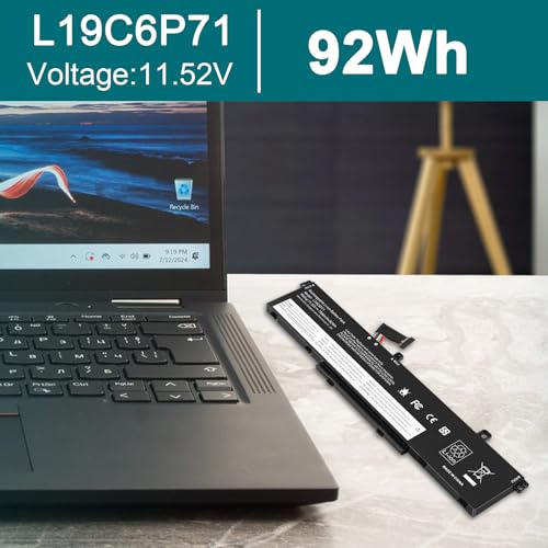 Image of ASUNCELL L19L6P71 L19C6P71 Battery for Lenovo ThinkPad P15 P17 T15G G1 G2 Gen 1 2 Mobile Workstation 20ST 20SU 20SN 20SQ 20YU 20YQ 20YS 20YR 20UR 20US 20ST000DGE 20YU0003GE 5B10W13958 5B10W13959 94WH