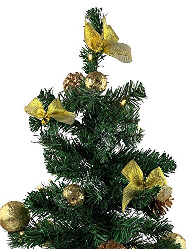 Riffelmaker Versierde mini-kerstboom, 50 cm, kleur naar keuze, met lichtketting, linten en kerstballen - Image 5