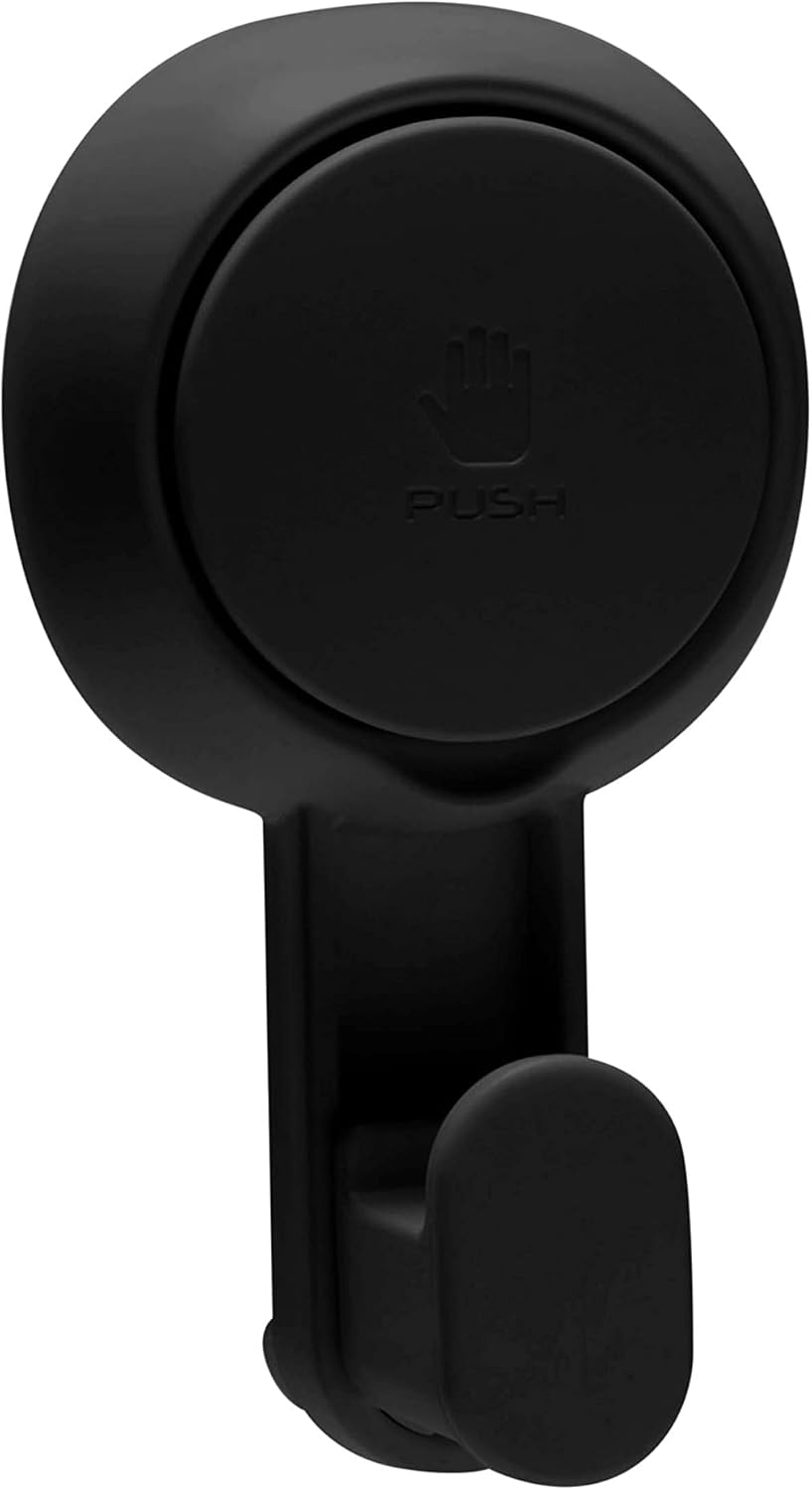 Matte Black Gel Suction Power Wall Mounted Hook Set