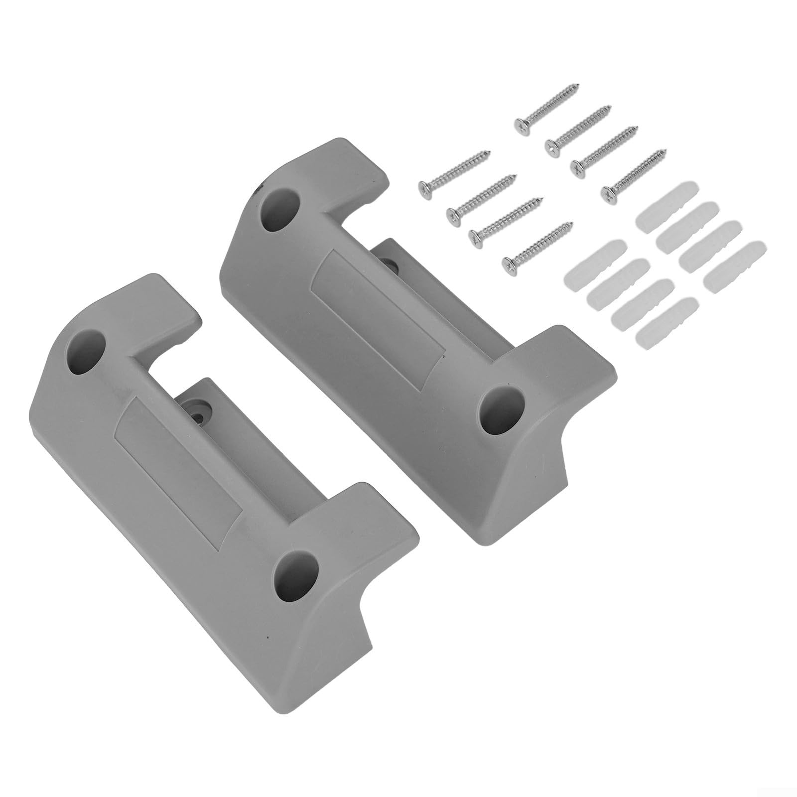 2 PCS Garden Hose Reel Holder Wall Mount, PVC Water Pipe Fixing Bracket for Outdoor Storage, Grey Hanging Hook with Screws, Easy Install Yard Organizer(2PCS)