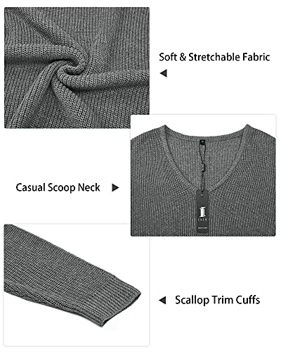 Image of II ININ Women's Fall Sweater 2024 Long Sleeve Tops Fashion Outfits Trendy Casual V Neck Oversized Pullover Sweaters