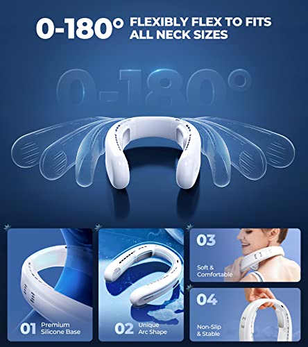 Image of 1S Cool Down 30F Neck Fan with Double Semiconductor Coolers, 360 Surrounded Personal Fans Air Conditioner that Blow Cold Air, 8H lasting Portable Fan with 3 Speed, Gifts for Men Women Outdoor Travel