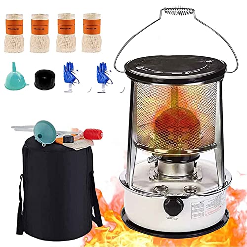 LBSI 6L poêle à pétrole à mèche Double Combustion,avec 4 mèches et Sac de Rangement Portable, kit de réchaud à kérosène à Bas Prix, pour intérieur/extérieur (Color : Black Bag)