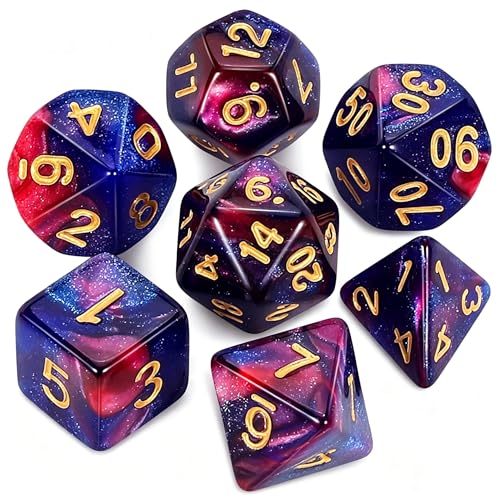 QMAY DND Dice Set - 7Pcs Polyhedral Dice with Dice Bag for D&D Table Game