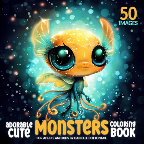 Adorable Cute Monsters Coloring Book: 50 Bold&Easy Images of Adorable flying Creatures for Adult and Kids (Mini Cute Creatures Coloring Book) image 2