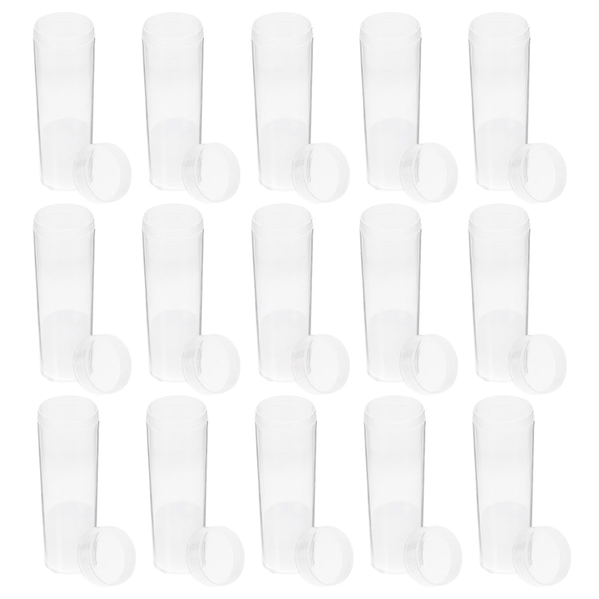 Housoutil Tubos Transparentes para Monedas 31 MM con Espuma Protectora Caja Redonda de Plástico Resistente al Agua Set de 20 Unidades para Almacenamiento y Coleccionismo Seguro