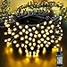 Moxled Lichterkette Weihnachtsbaum - 10M 100 LED Warmweiß Lichterkette Außen Strom mit Timer Speicherfunktion, Grünes Kabel, Wasserdicht 8 Modi Weihnachtsbeleuchtung für Garten Weihnachten Deko
