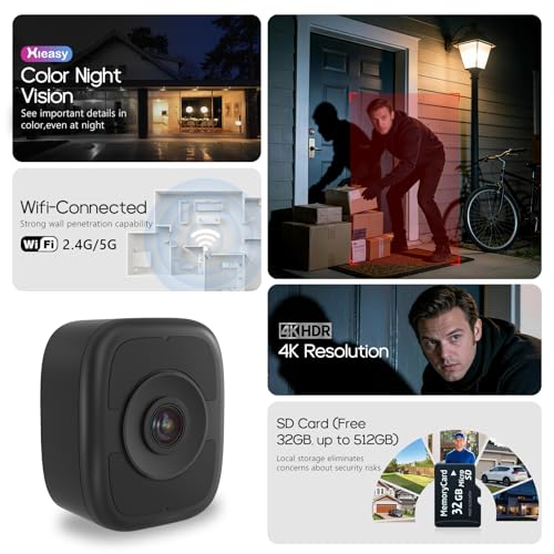 Image of 8MP 4K Window Camera | Includes 32GB Micro SD Card, Color Night Vision, AI Motion Detection, 2.4GHz & 5GHz WiFi, 24 /7 Recording