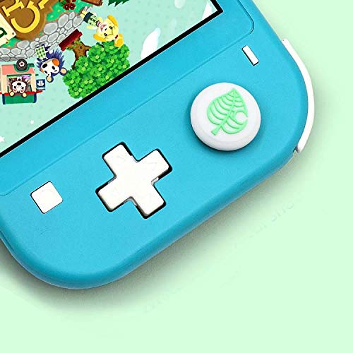 BRHE Thumb Grip Caps Animal Leaves for Nintendo Switch/Switch Lite Crossing Controller Joystick Silicone Rubber Cover Analog Stick 4 Pack (Green Blue)