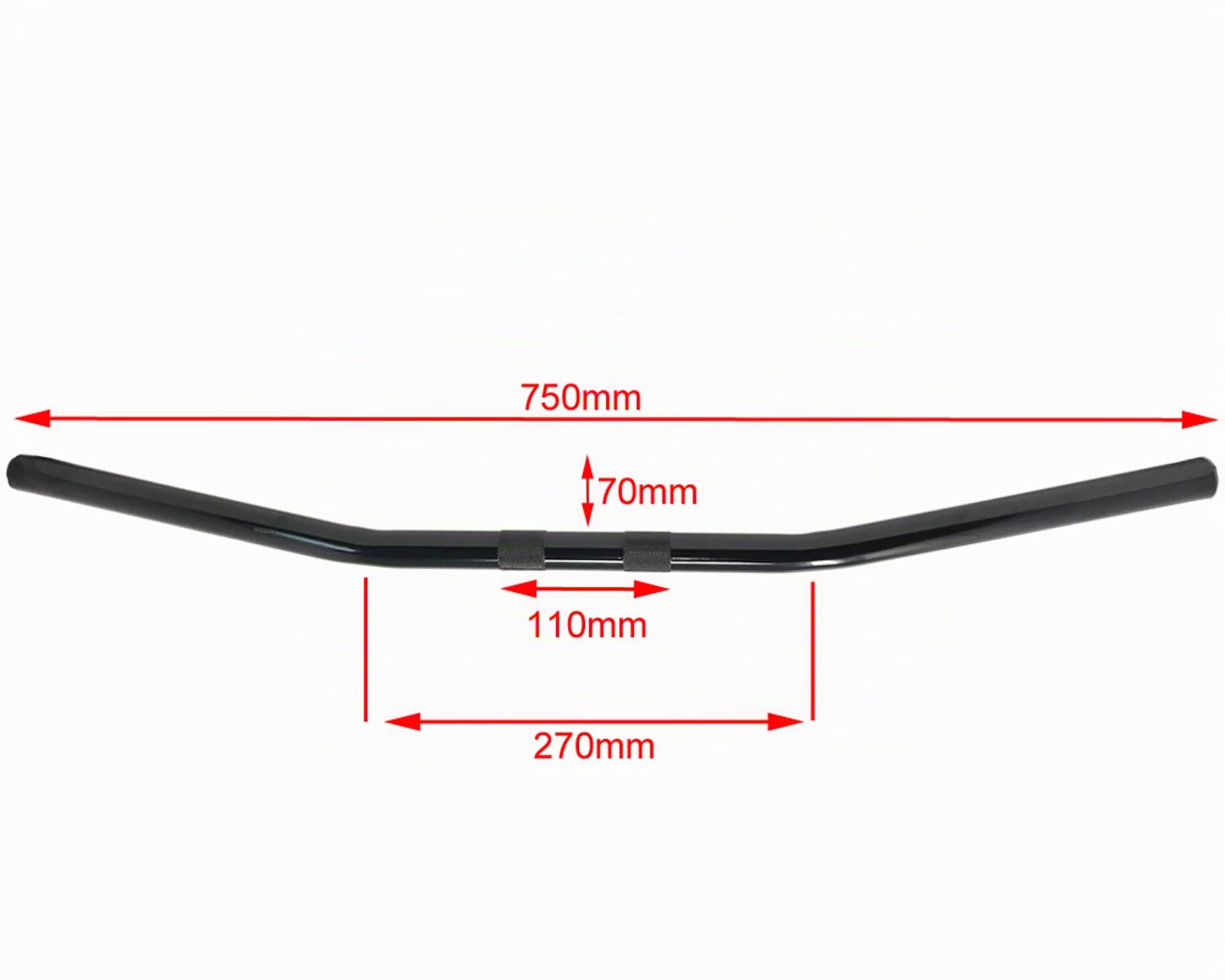 Guidon Moto 25mm pour Roadster Streetfighter Drag Bar | Longueur 75cm adaptable pour Triumph Bonneville Speed Street Twin et compatible avec Harley Davidson Sportster (certaines modeles)