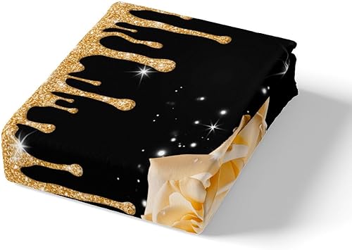 Miniatura 5 de Manfei Juego de sábanas 3D de rosa jengibre tamaño matrimonial, juego de ropa de cama brillante con purpurina para decoración de habitación de niños