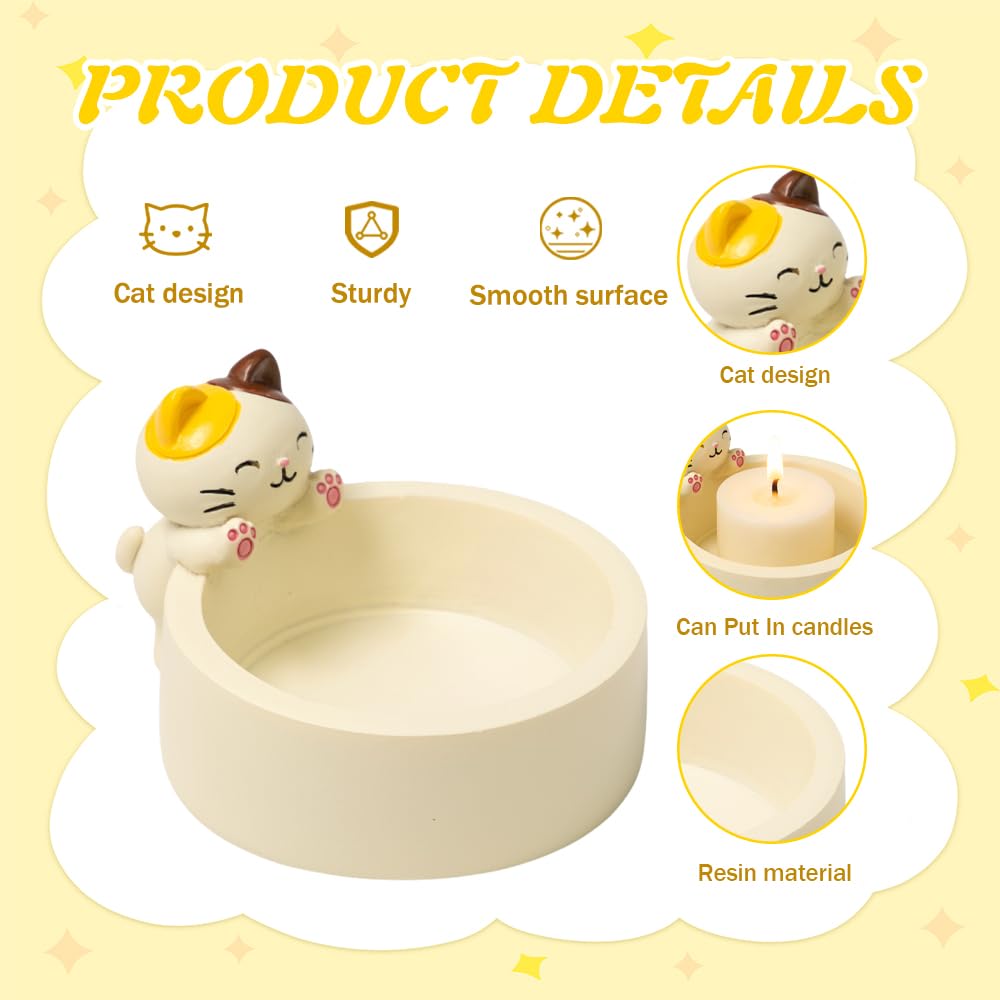 2 Pezzi Portacandele Gatto Portacandele con Gattn Che Scalda Zampe Candela a Gatto Gatti Cartoon Tea Light Candle Holder Portacandeles per Gatti Regalo per Gli Amanti dei Gattn(senza candela)