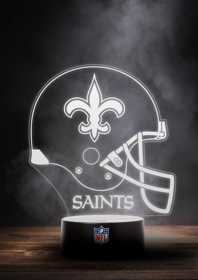 New Orleans Saints NFL LED Lampe Licht Logo Helm, Wechselmodus mit 6 unterschiedlichen Farben