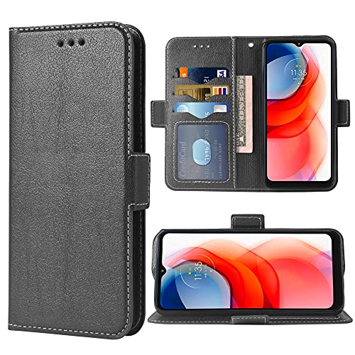 WWAAYSSXA Compatible with Moto G Play 2021 Wallet Case Wrist Strap Lanyard Leather Flip Cover Card Holder Stand Cell Accessories Phone Cases for Motorola GPlay2021 6.5 XT2093DL XT2093-7 Women Black