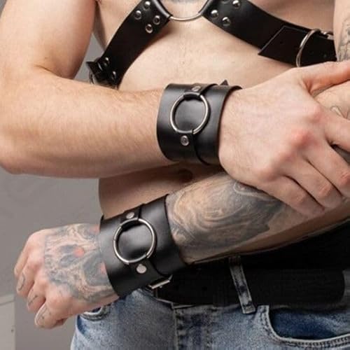 Generic 2024101809330002 Pu Leather Men Gay Bondage Body Harness Hands Wrist Neck Belts Costume  thumb #1