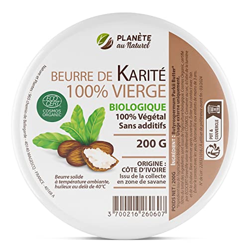 Beurre de Karité 200 g - Biologique - 100% vierge - 100% végétal - sans additifs - Non raffiné