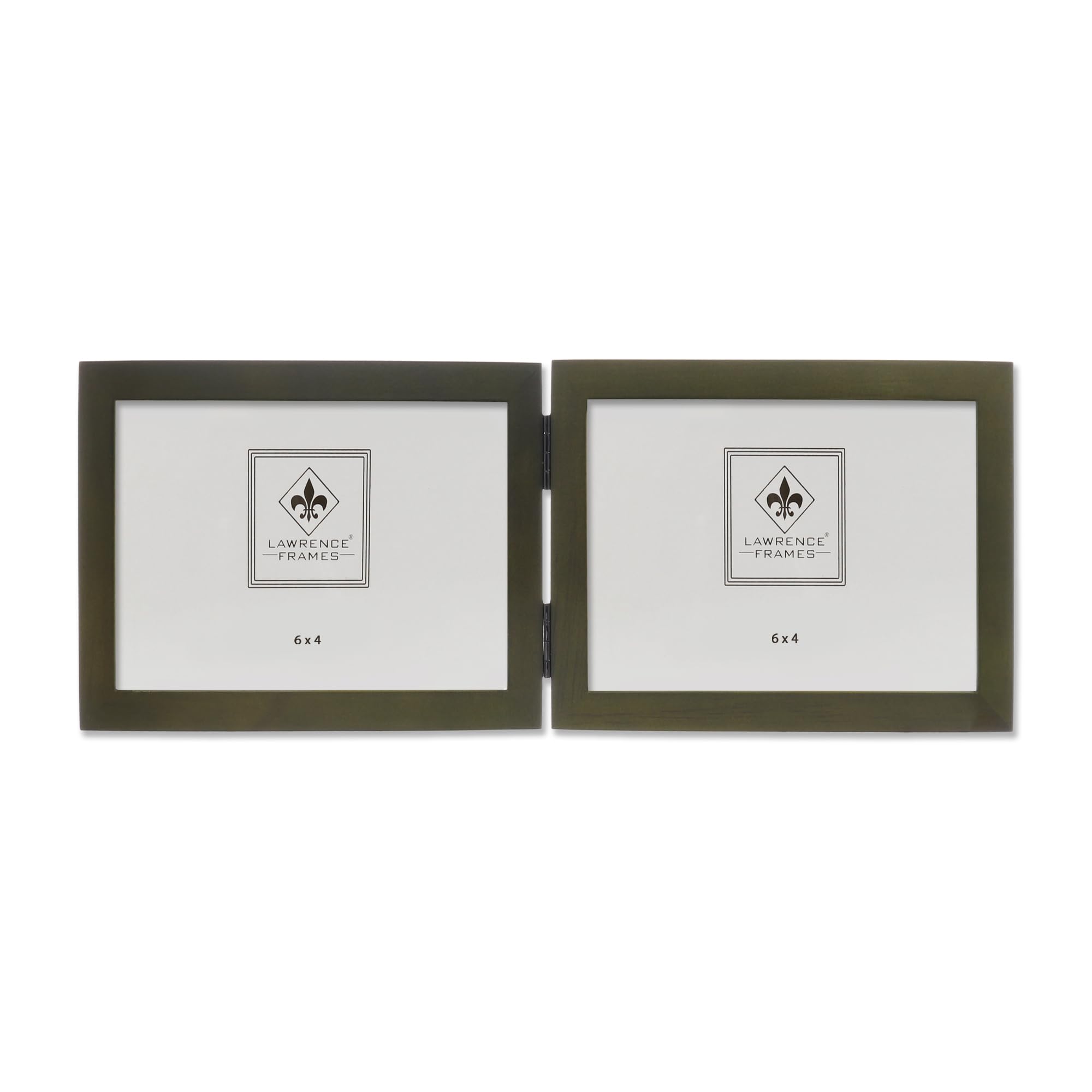 Lawrence Frames Collection Hinged Double yatay Wood Picture frame Gallery, 4 6 inç, Green