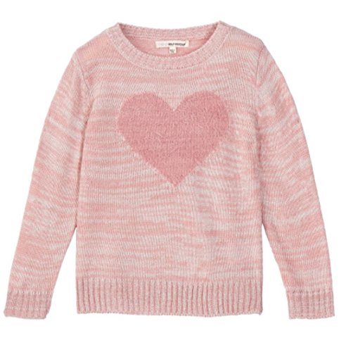 Self Esteem Little/Toddler Girl's Marled Heart Sweater, Pink