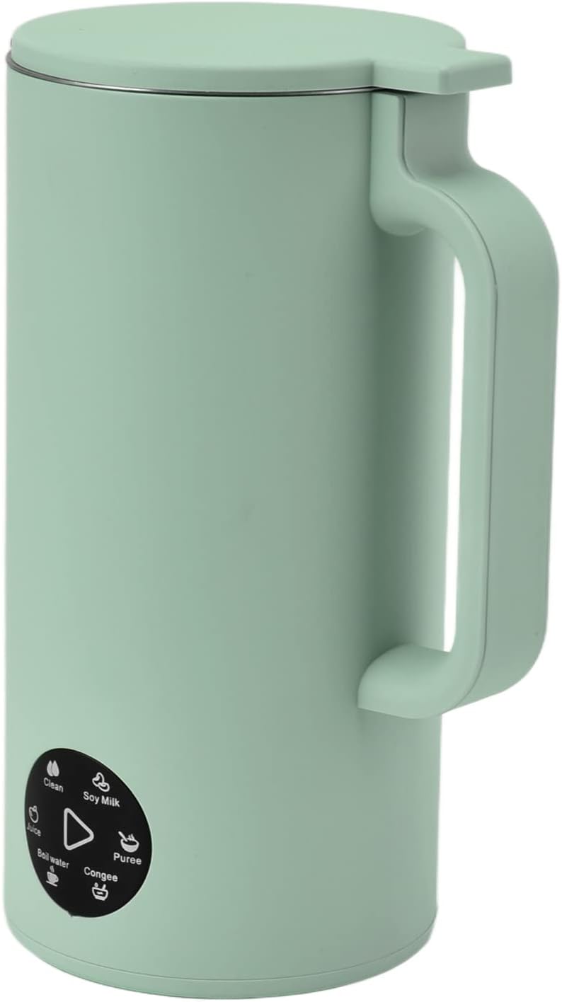 Soy Milk Maker, 304 Stainless Steel Multifunction Soy Milk Machine Fully Automatic for Travel 220V Matcha Green [European Plug]