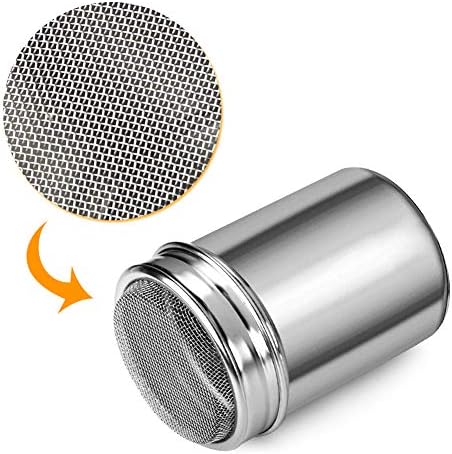 Accmor 2 Pack Powdered Sugar Shaker Duster, Cinnamon Shaker Flour Sifter, Fine Mesh Stainless Steel Dredge for Baking Soda Flour Cinnamon Cocoa