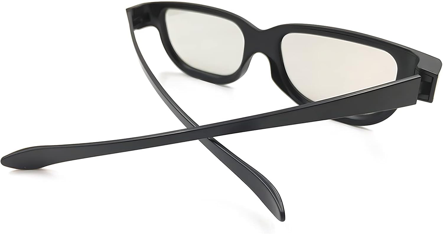 Occhiali 3D RealD, Occhiali 3D Passivi Polarizzati Circolari Senza Sfarfallio per Cinema e TV 3D Polarizzati – Compatibili con Proiettori e Monitor 3D (Confezione da 3)
