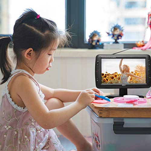 AXESS Portable TV –Multimedia Widescreen Small LCD TV – Built in Digital Tuner, AV Inputs, 2 Antennas, USB/SD Card Supported 9’’ Television with Remote Control – Axess TV1703-9 2020VS - Thumbnail 2
