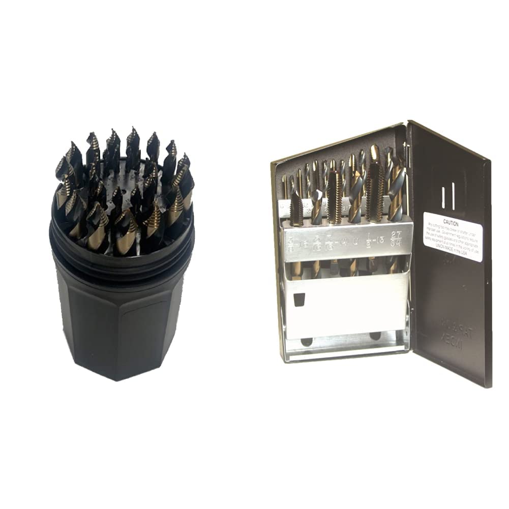 Norseman Drill Bit and Tap Set Bundle 29 Piece Drill Bits and 18
