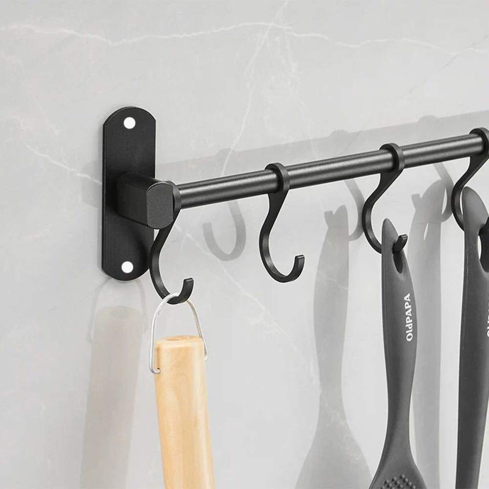 YunNasi wiszący stojak na przybory kuchenne aluminium 50 cm czarny