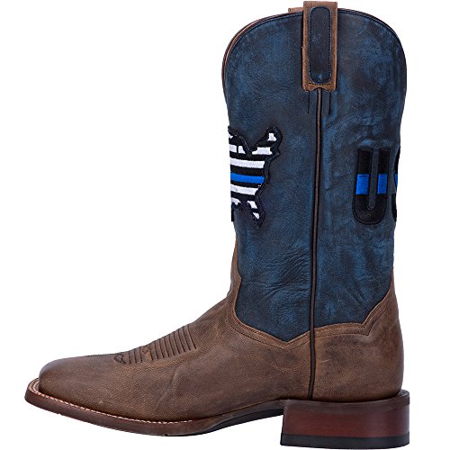 Dan Post Mens Thin Blue Line Square Toe Casual Boots Mid Calf - Blue, Brown4